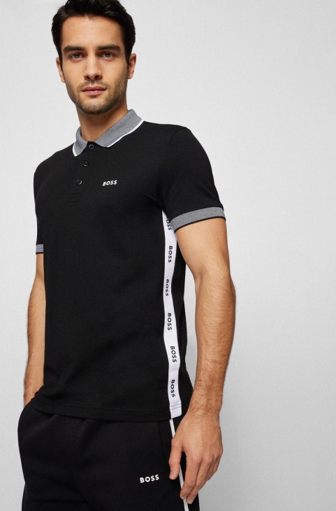 μπλουζάκι πόλο Boss 50466442 μαύρο
