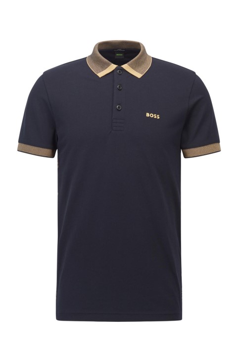 μπλουζάκι πόλο Boss 50466442 μαύρο
