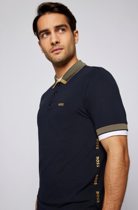μπλουζάκι πόλο Boss 50466442 μαύρο
