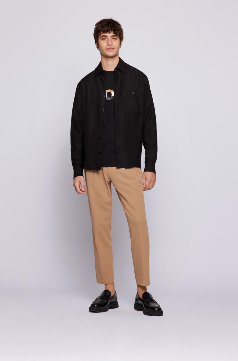 μπλουζάκι Boss Tiburt 50467075 μαύρο
