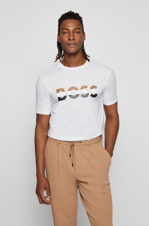 μπλουζάκι Boss Tiburt 50467075 μαύρο
