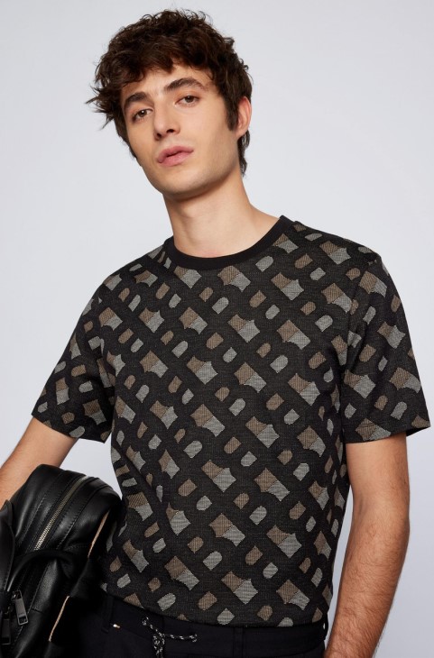 μπλουζάκι Boss Tiburt 50469466 μαύρο
