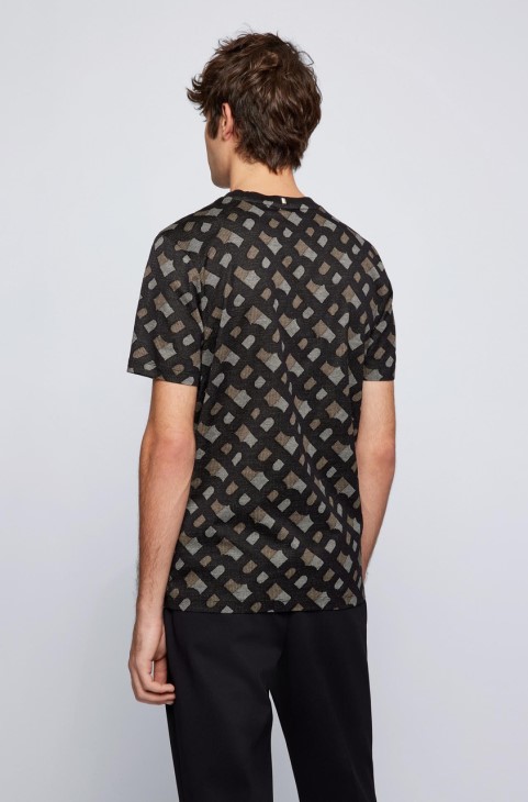 μπλουζάκι Boss Tiburt 50469466 μαύρο
