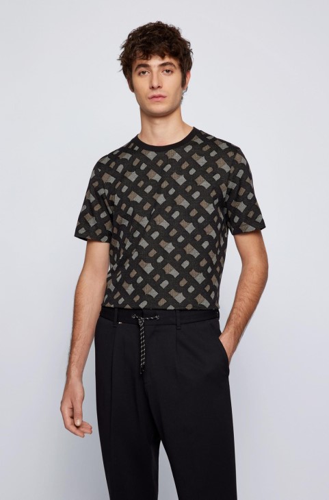 μπλουζάκι Boss Tiburt 50469466 μαύρο
