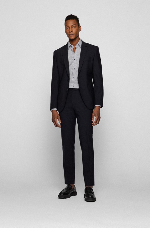 πουκάμισο Boss Bus H-hank 50469418 σκούρο μπλε
