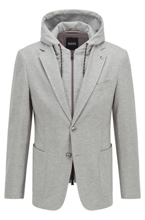 Boss αθλητικό παλτό C-hanry-hood 50468868 ασημί