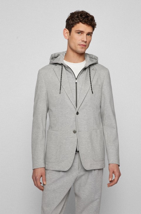 Boss αθλητικό παλτό C-hanry-hood 50468868 ασημί
