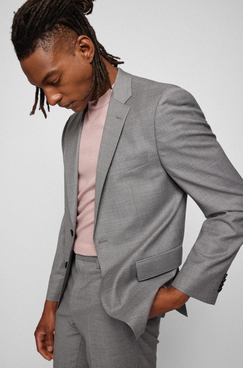 κοστούμι Boss H-jeckson 50471253 ασημί
