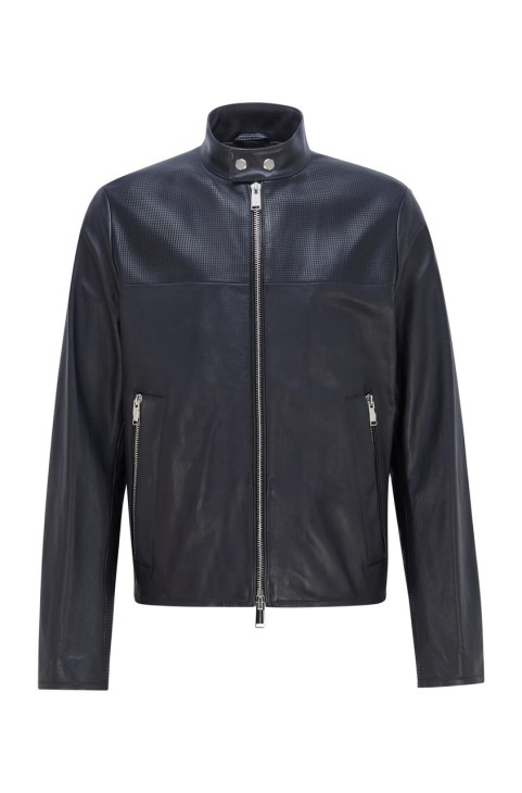 Boss X Porsche Leather Jacket Manor 50467998 σκούρο μπλε