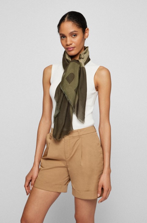 κασκόλ Boss C Logana 50469198 πράσινο
