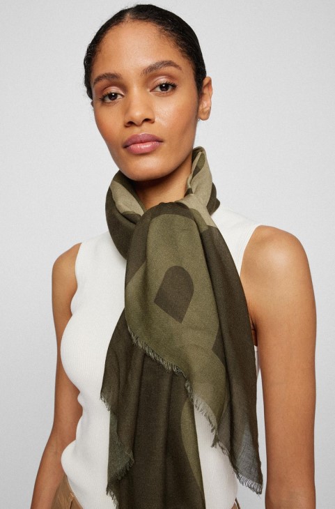 κασκόλ Boss C Logana 50469198 πράσινο
