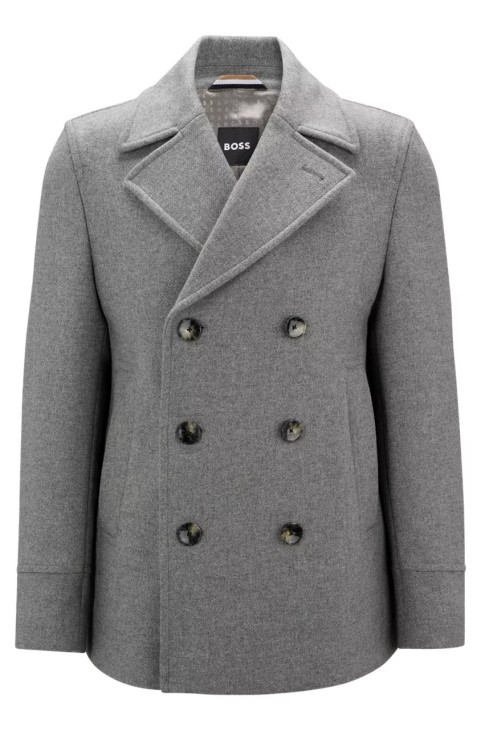 Boss Coat H-hyde-peacoat 50479475 γκρι