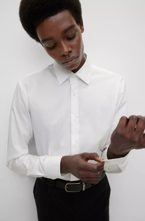 πουκάμισο Boss Business H-hank-kent Nos 50479922 λευκό
