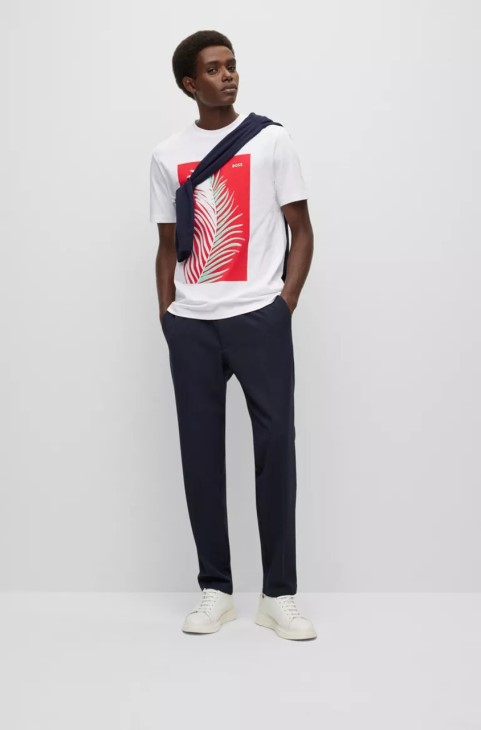 μπλουζάκι Boss Tiburt 50481631 ανοιχτό πράσινο
