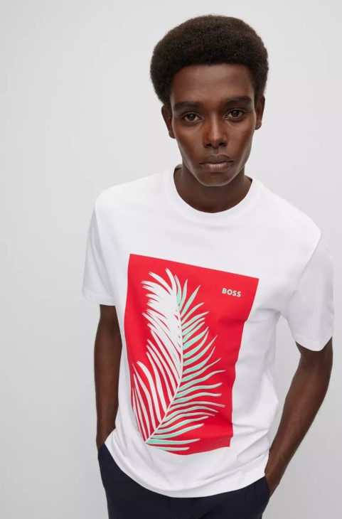 μπλουζάκι Boss Tiburt 50481631 ανοιχτό πράσινο
