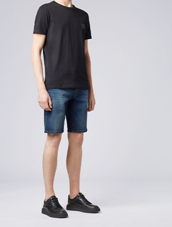 Boss τζιν σορτς Maine 50405599 σκούρο μπλε
