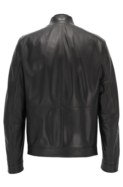 Boss Leather Jacket Norbas 50378660 μαύρο

