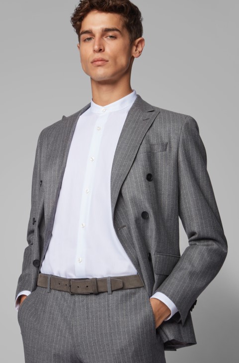 Boss Suede ζώνη Calindo 50375225 Navy
