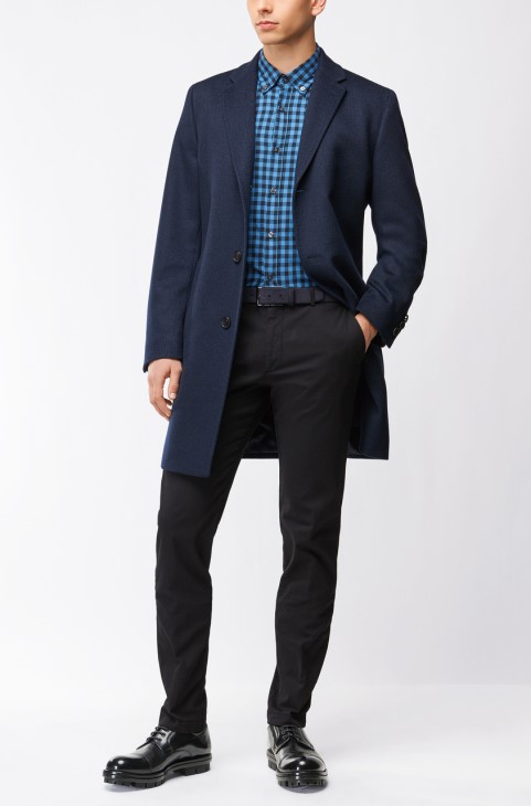 Boss Suede ζώνη Calindo 50375225 Navy
