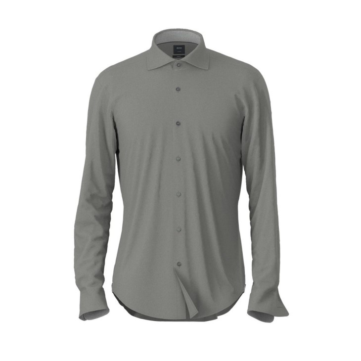 μπλουζάκι Boss L/s T-randolph 50422675 γκρι