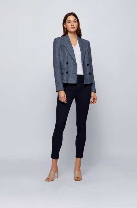 Boss Jeans Super Skinny Crop 50441158 σκούρο μπλε
