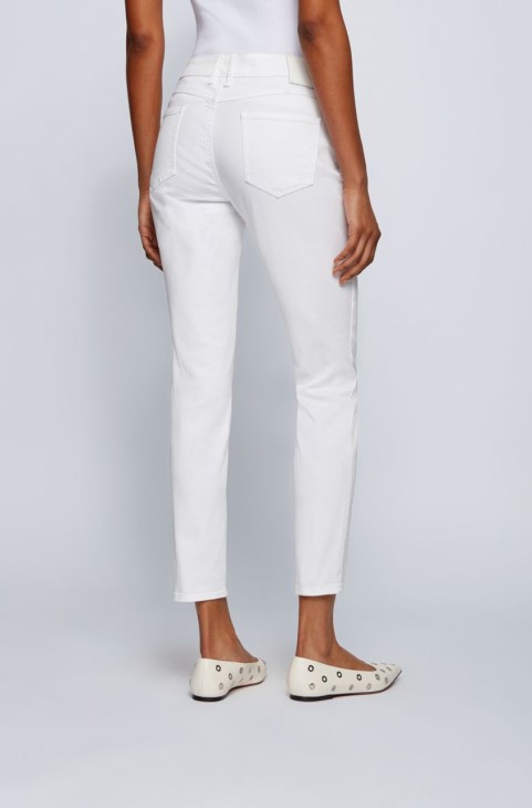 Boss Jeans Slim Crop 3.0 50450547 λευκό
