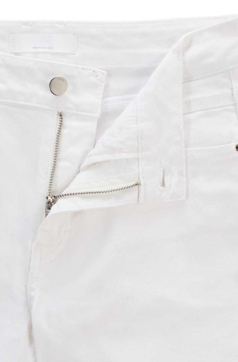 Boss Jeans Slim Crop 3.0 50450547 λευκό
