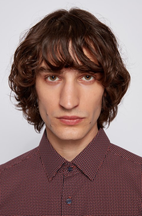 πουκάμισο Boss Bus Isko 50439738 ανοιχτό πορτοκαλί
