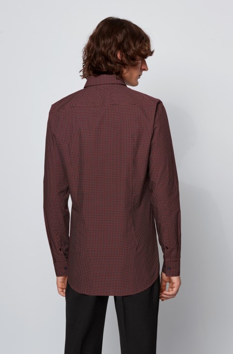 πουκάμισο Boss Bus Isko 50439738 ανοιχτό πορτοκαλί
