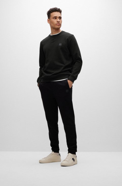 Βαμβακερό φούτερ χαλαρής εφαρμογής με λογότυπο μαύρο Hugo Boss
