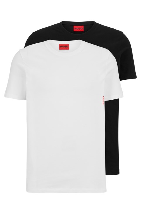 λευκά μπλουζάκια από βαμβακερά εσώρουχα Hugo Boss με κάθετο λογότυπο