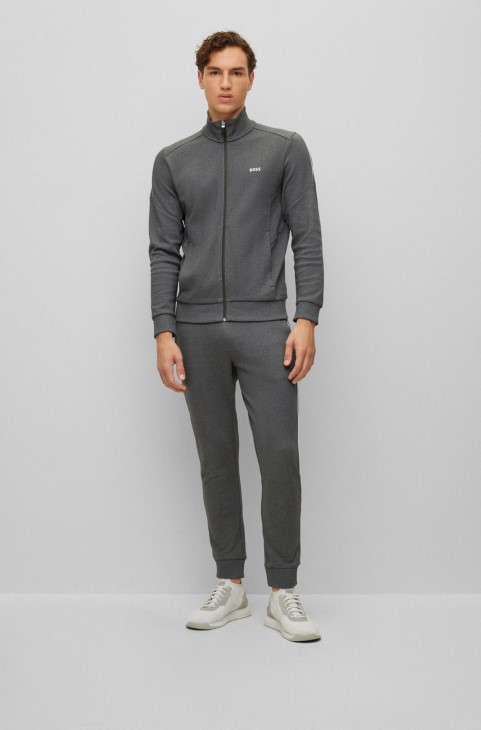 αθλητική φόρμα με λογότυπο με κανονική εφαρμογή σε βαμβακερό γκρι Hugo Boss διπλής όψης
