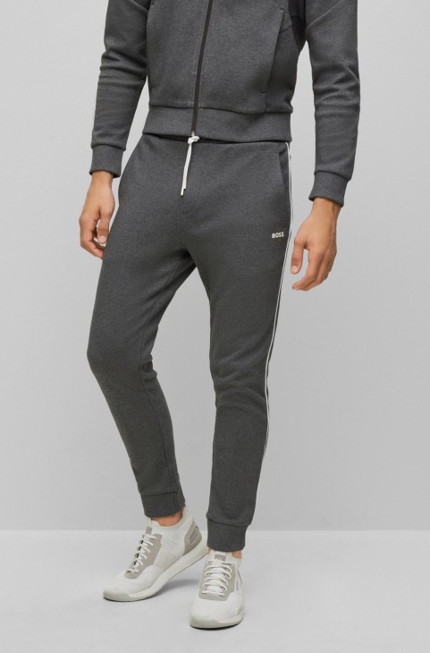 αθλητική φόρμα με λογότυπο με κανονική εφαρμογή σε βαμβακερό γκρι Hugo Boss διπλής όψης
