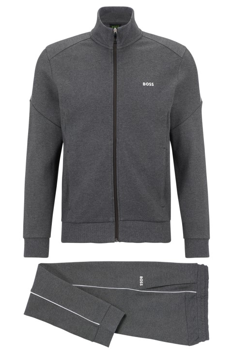 αθλητική φόρμα με λογότυπο με κανονική εφαρμογή σε βαμβακερό γκρι Hugo Boss διπλής όψης
