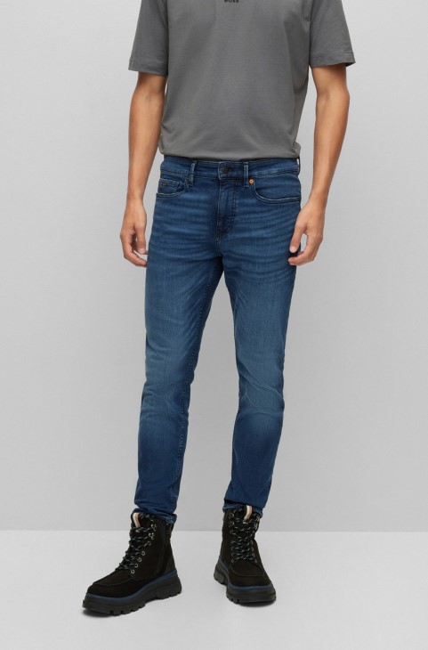 Slim-fit τζιν σε μπλε-μαύρο Comfort-stretch Denim Hugo Boss Blue