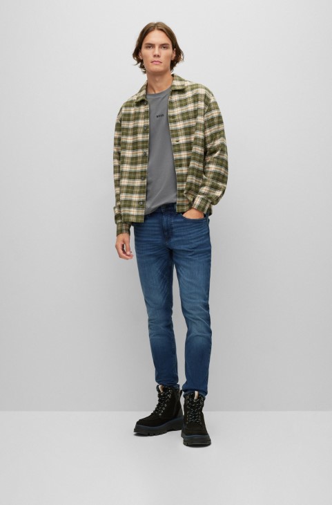 Slim-fit τζιν σε μπλε-μαύρο Comfort-stretch Denim Hugo Boss Blue
