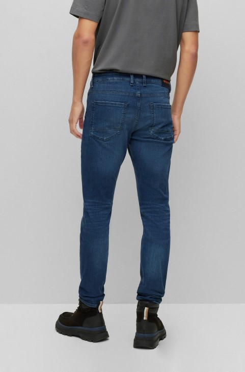 Slim-fit τζιν σε μπλε-μαύρο Comfort-stretch Denim Hugo Boss Blue
