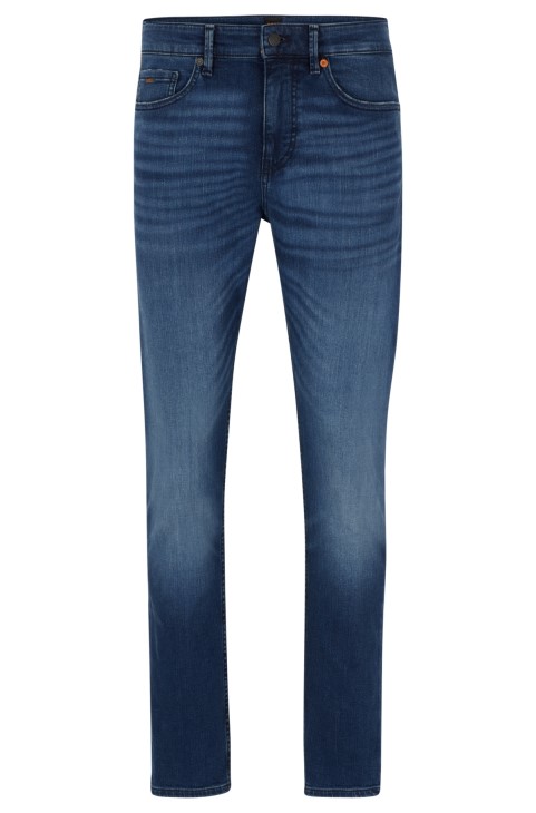 Slim-fit τζιν σε μπλε-μαύρο Comfort-stretch Denim Hugo Boss Blue
