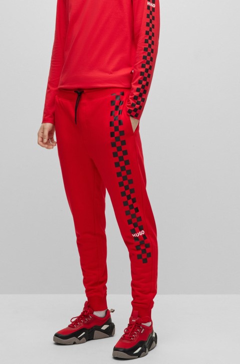 Κόκκινο παντελόνι από βαμβακερή φόρμα με λογότυπο Hugo Boss
