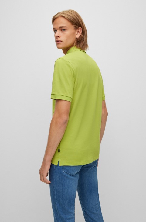 Hugo Boss πράσινο πόλο μπλουζάκι από οργανικό βαμβάκι με κεντημένο λογότυπο
