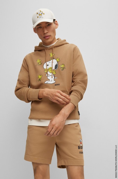 Boss X φιστίκια μεγάλου μεγέθους σε French Terry με αποκλειστική κουκούλα με έργα τέχνης