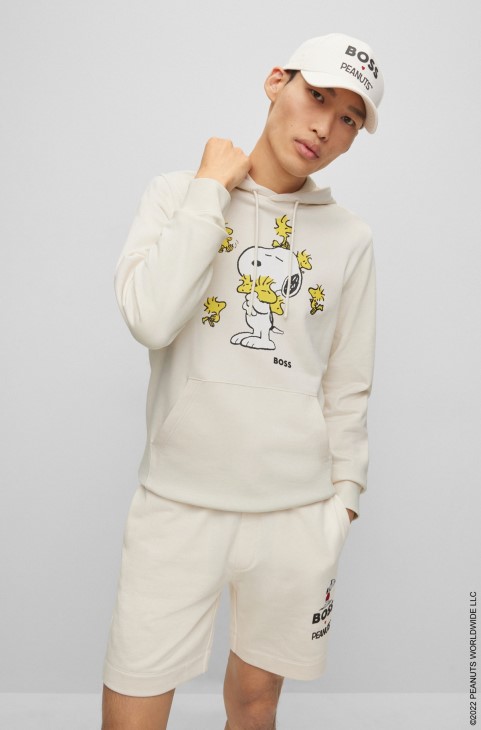 Boss X Peanuts με κουκούλα μεγάλου μεγέθους σε French Terry με αποκλειστικά έργα τέχνης