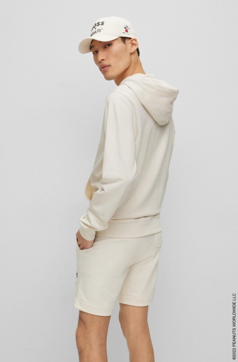 Boss X Peanuts με κουκούλα μεγάλου μεγέθους σε French Terry με αποκλειστικά έργα τέχνης
