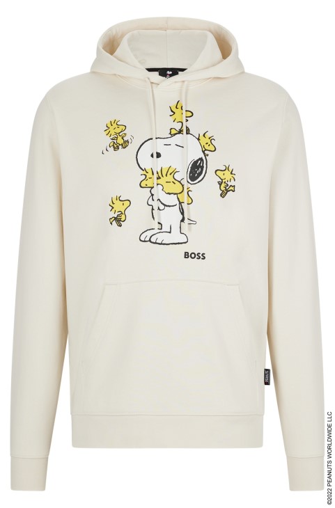 Boss X Peanuts με κουκούλα μεγάλου μεγέθους σε French Terry με αποκλειστικά έργα τέχνης
