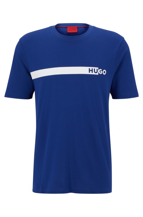 Μπλουζάκι από βαμβακερό ζέρσεϊ με λογότυπο Artwork Hugo Boss Blue
