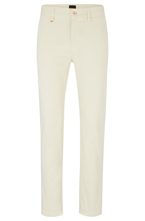 ταινιωτό Chino σε βαμμένο βαμβακερό ελαστικό σατέν Hugo Boss ανοιχτό μπεζ