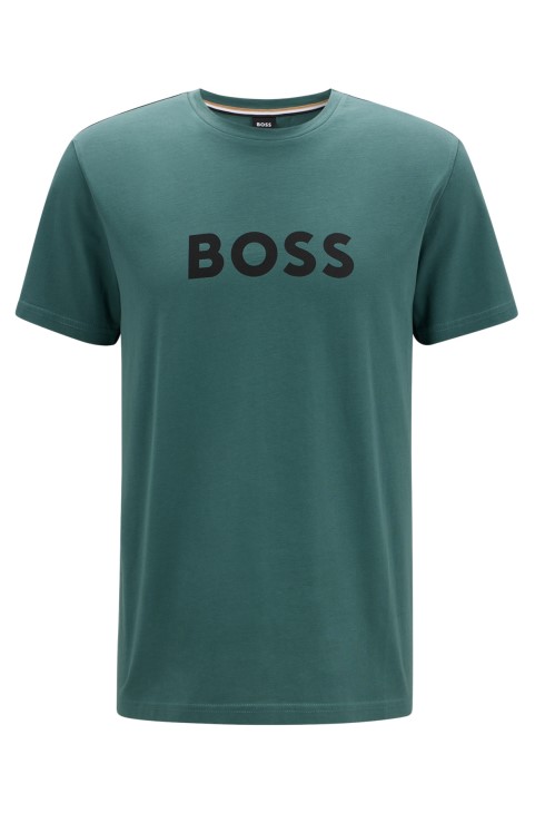 Τ-shirt Hugo Boss χαλαρής εφαρμογής Upf 50+ από βαμβάκι με πράσινο λογότυπο