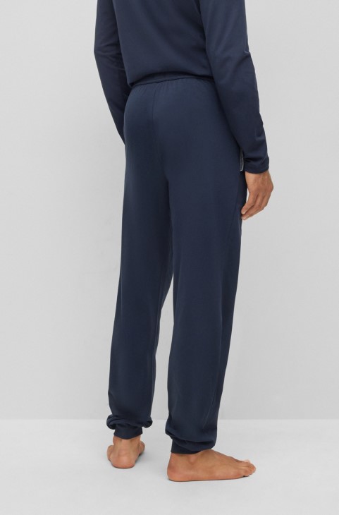 Παντελόνι φόρμας από βαμβακερό ελαστικό με κεντημένο λογότυπο σκούρο μπλε Hugo Boss
