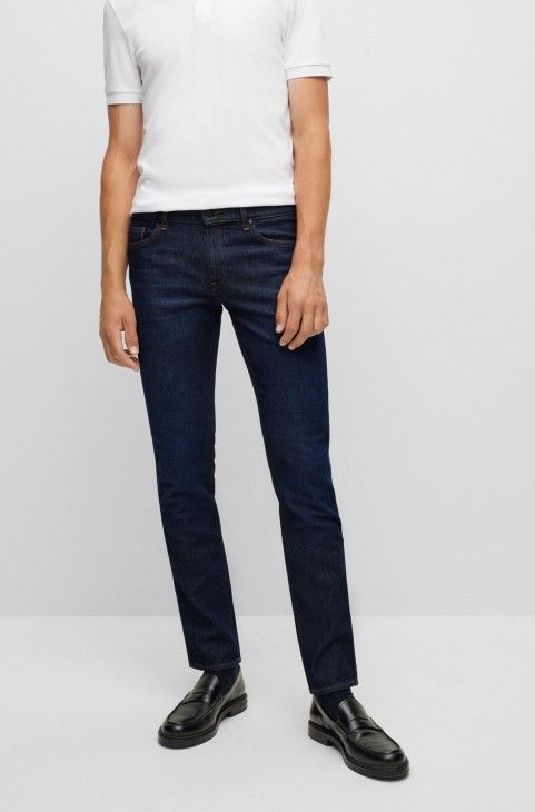 τζιν Slim-fit Hugo Boss σε σκούρο-μπλε Comfort-stretch μπλε τζιν