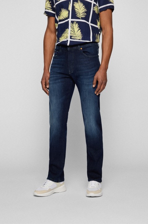 Hugo Boss σκούρο μπλε τζιν χαλαρής εφαρμογής σε μπλε Super-stretch τζιν